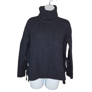 UGG Women's Navy Blue Chunky Turtleneck Sweater Side Tie Size Small